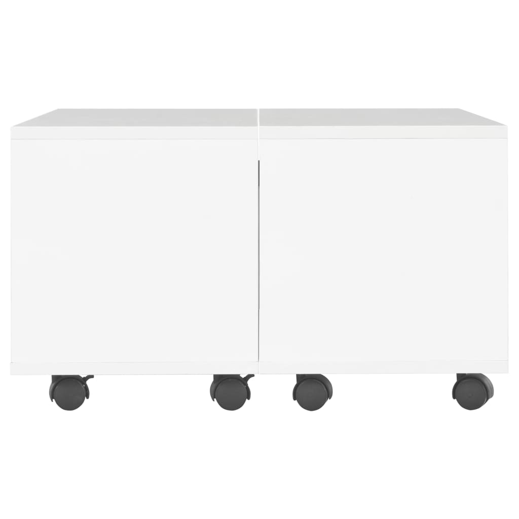 vidaXL Couchtisch Hochglanz-Weiß 60x60x35 cm Spanplatte