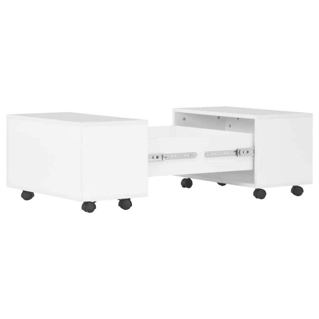vidaXL Couchtisch Hochglanz-Weiß 60x60x35 cm Spanplatte