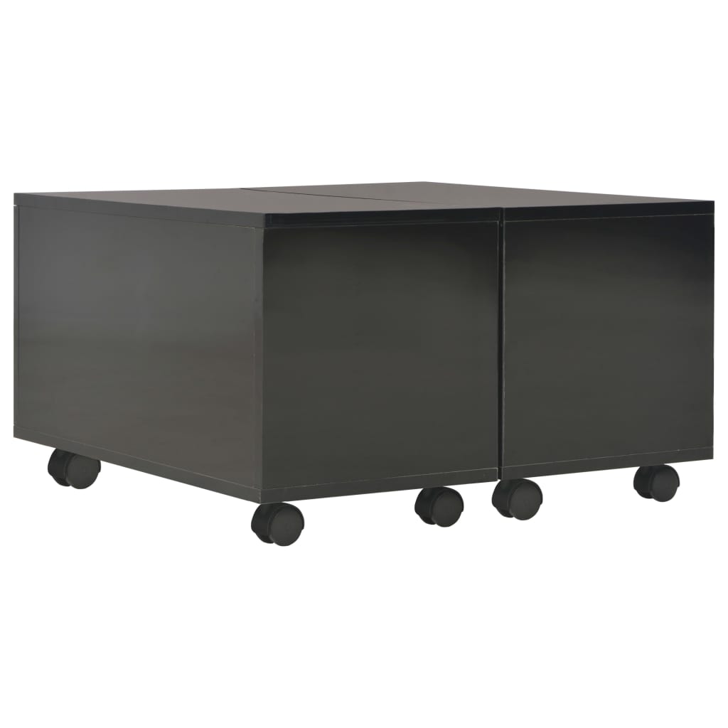 vidaXL Couchtisch Hochglanz-Schwarz 60x60x35 cm Holzwerkstoff