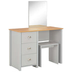 vidaXL Schminktisch mit Spiegel und Hocker Grau 104x45x131 cm