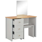 vidaXL Schminktisch mit Spiegel und Hocker Grau 104x45x131 cm
