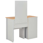 vidaXL Schminktisch mit Spiegel und Hocker Grau 104x45x131 cm
