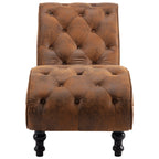 vidaXL Chaiselongue Braun Wildleder-Optik