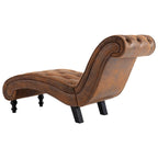 vidaXL Chaiselongue Braun Wildleder-Optik