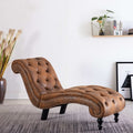 vidaXL Chaiselongue Braun Wildleder-Optik