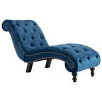vidaXL Chaiselongue Blau Samt