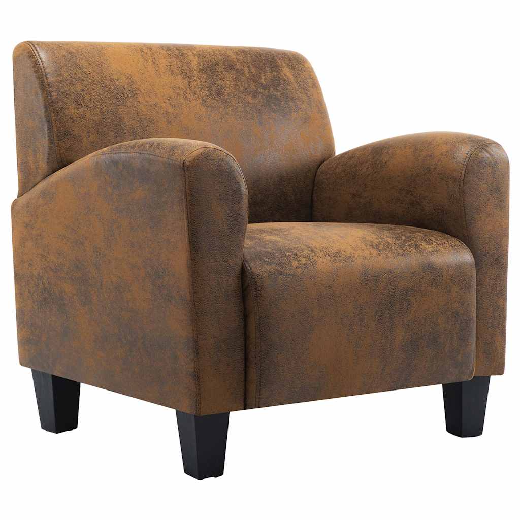 vidaXL Sofasessel Braun 70x69x72 cm Wildlederimitat