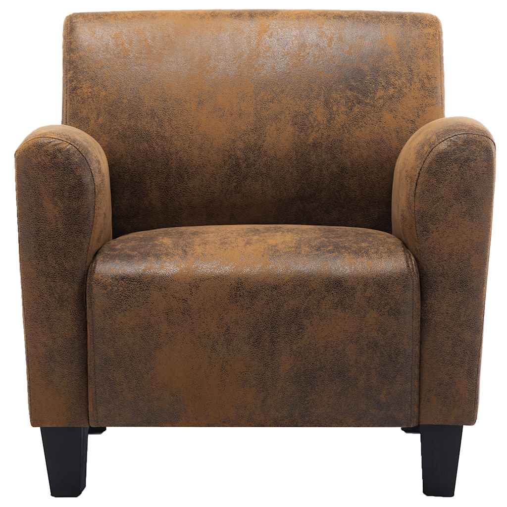vidaXL Sofasessel Braun 70x69x72 cm Wildlederimitat