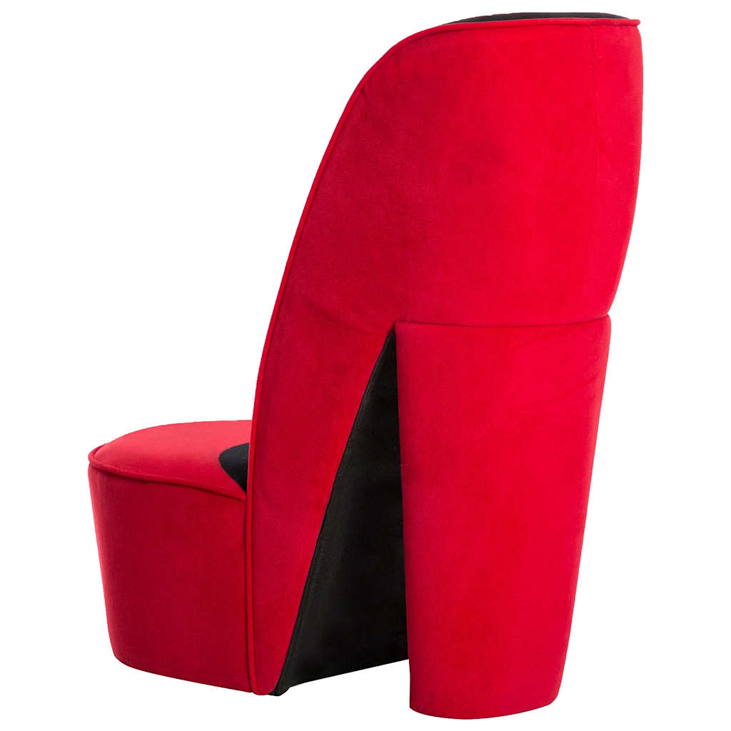 vidaXL Stuhl in Stöckelschuh-Form Rot Samt
