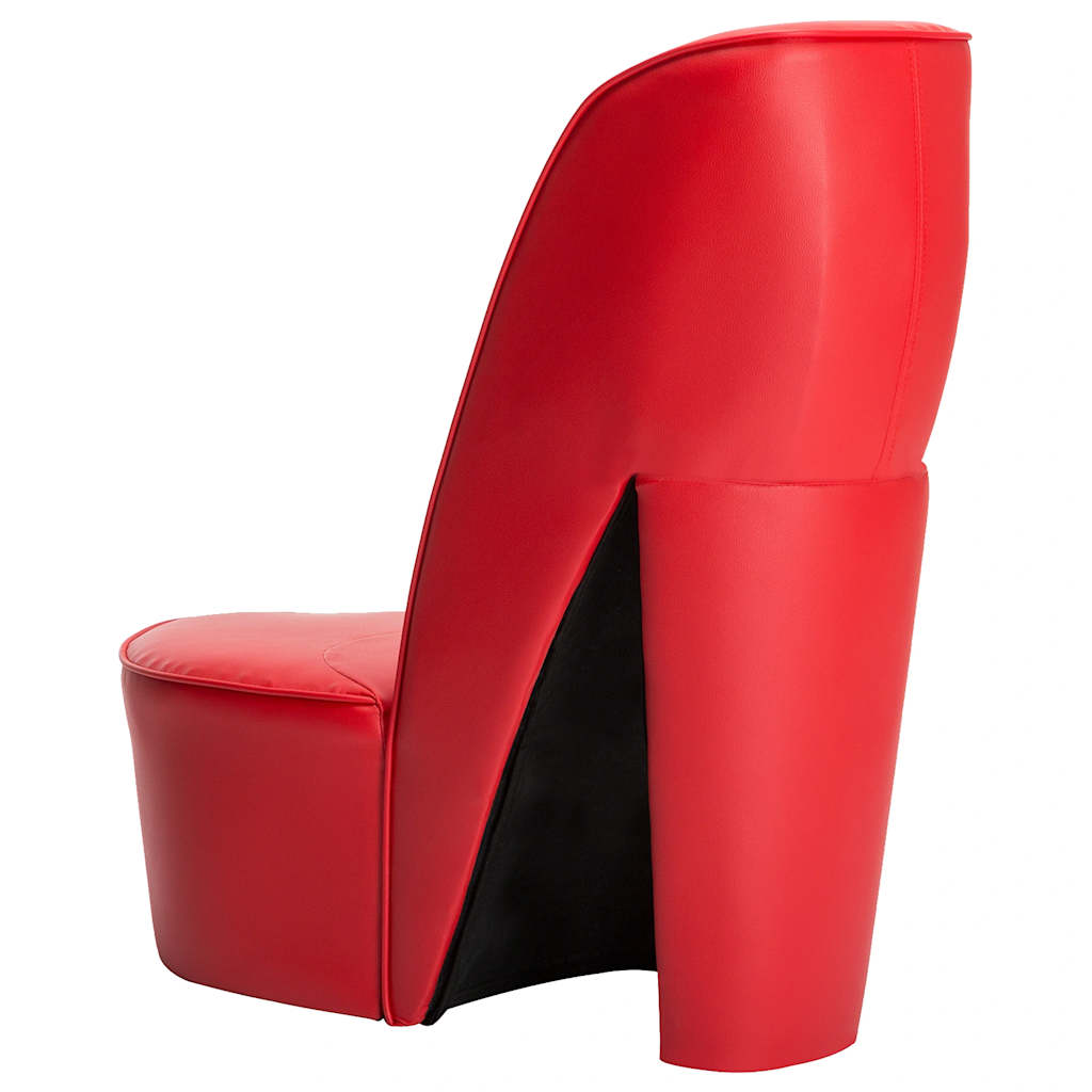 vidaXL Stuhl in Stöckelschuh-Form Rot Kunstleder