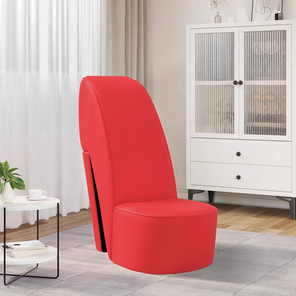 vidaXL Stuhl in Stöckelschuh-Form Rot Kunstleder