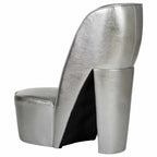 vidaXL Stuhl in Stöckelschuh-Form Silbern Kunstleder