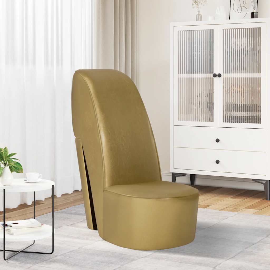 vidaXL Stuhl in Stöckelschuh-Form Golden Kunstleder