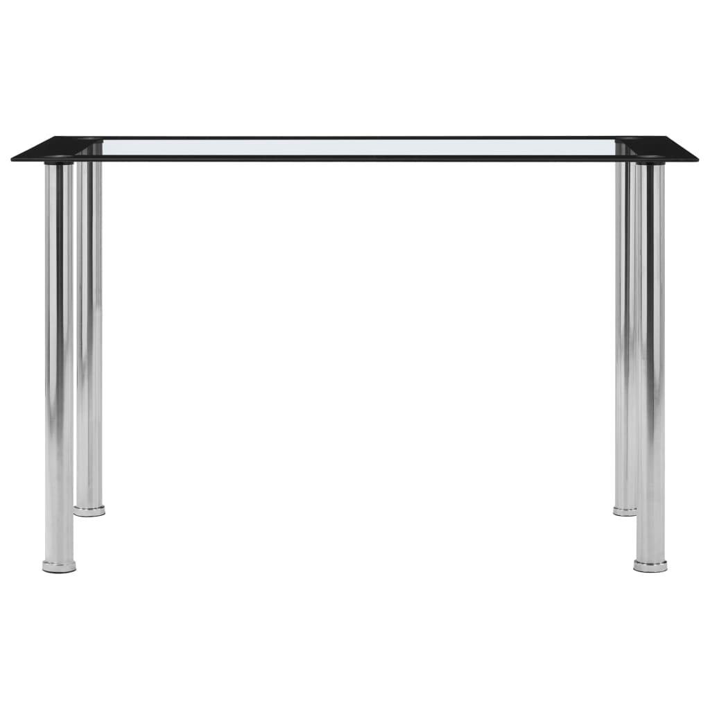 vidaXL Esstisch Schwarz und Transparent 120 x 60 x 75 cm Hartglas