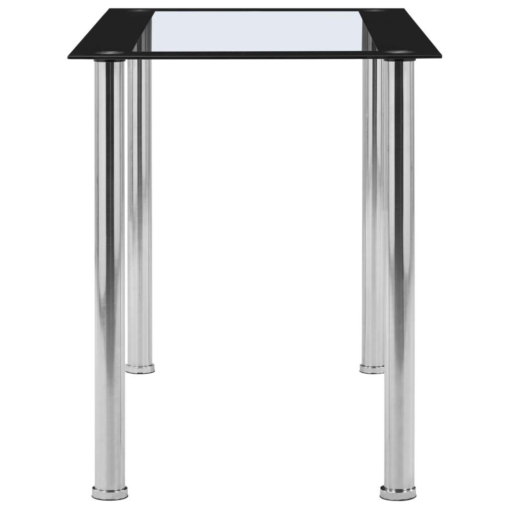vidaXL Esstisch Schwarz und Transparent 120 x 60 x 75 cm Hartglas