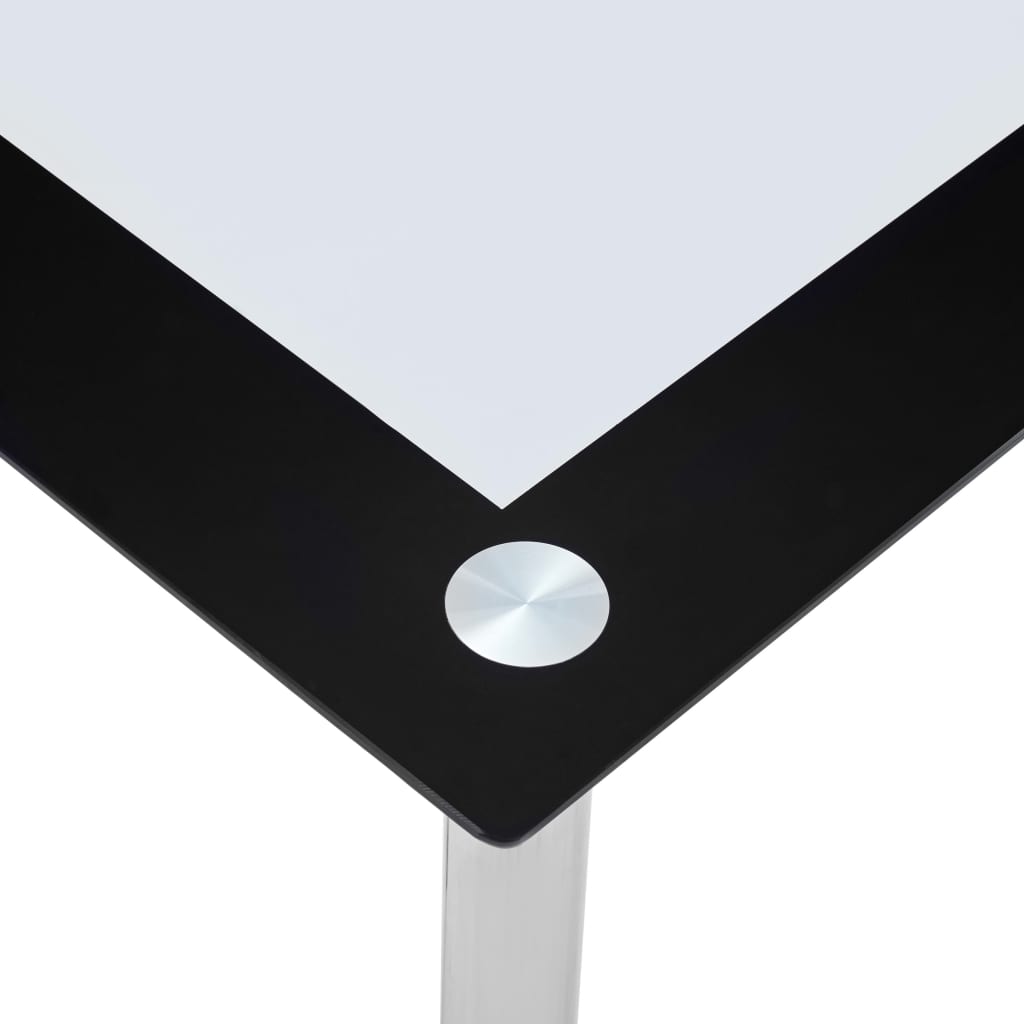 vidaXL Esstisch Schwarz und Transparent 120 x 60 x 75 cm Hartglas