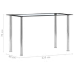 vidaXL Esstisch Schwarz und Transparent 120 x 60 x 75 cm Hartglas