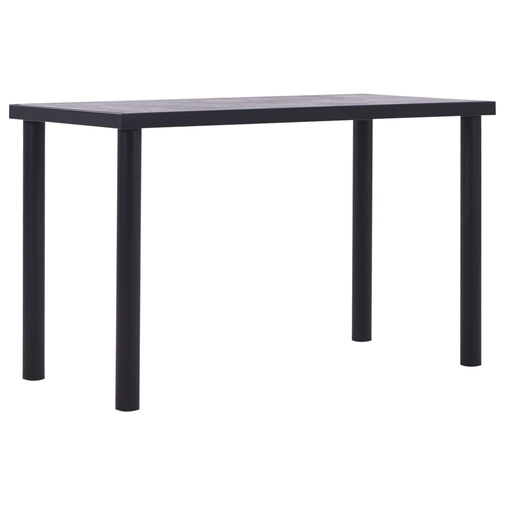 vidaXL Esstisch Schwarz und Betongrau 120 x 60 x 75 cm MDF