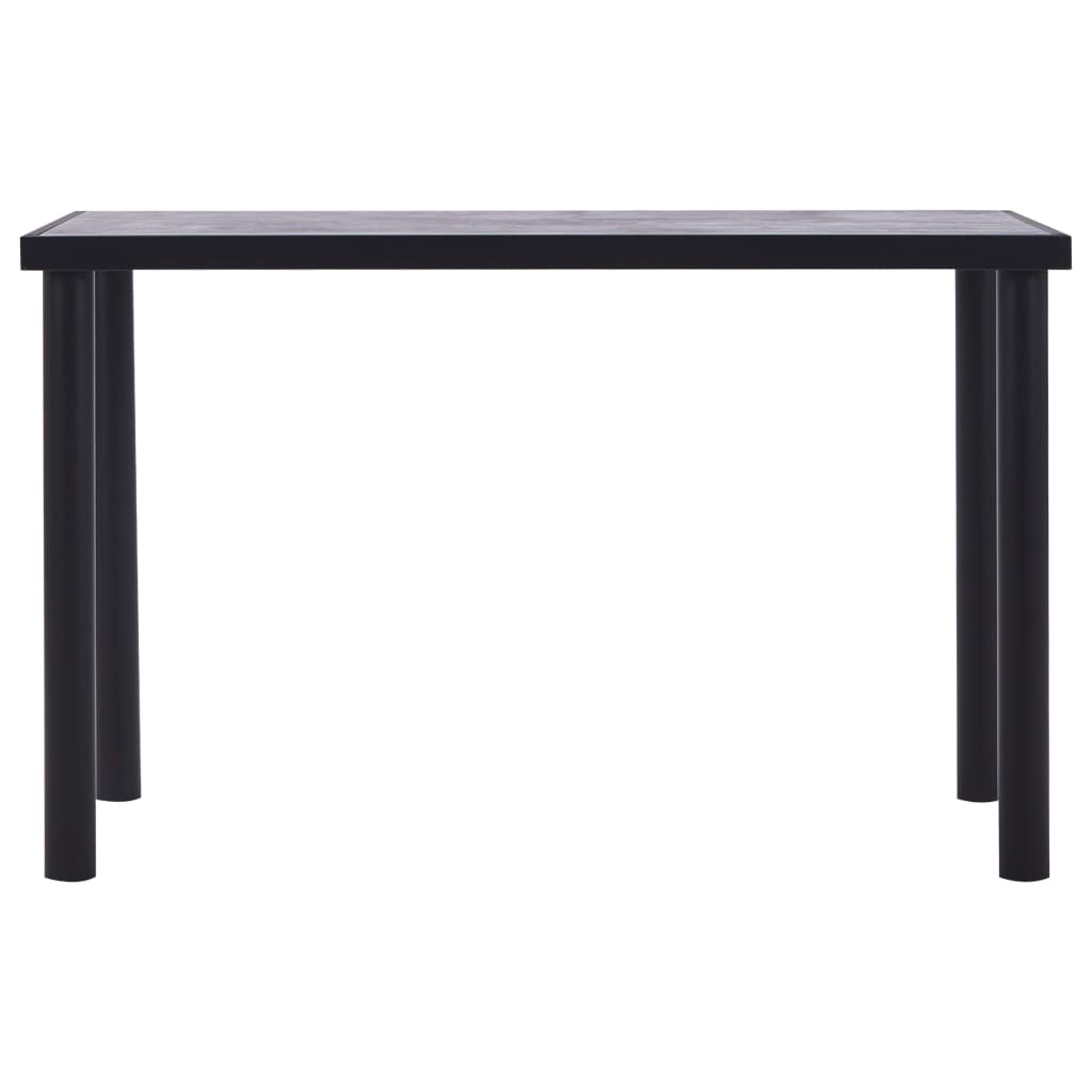 vidaXL Esstisch Schwarz und Betongrau 120 x 60 x 75 cm MDF