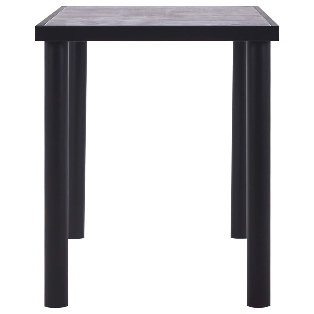 vidaXL Esstisch Schwarz und Betongrau 120 x 60 x 75 cm MDF
