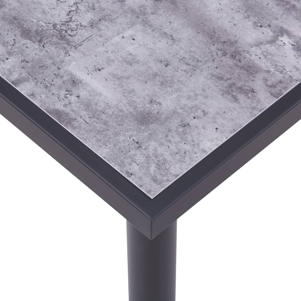 vidaXL Esstisch Schwarz und Betongrau 120 x 60 x 75 cm MDF
