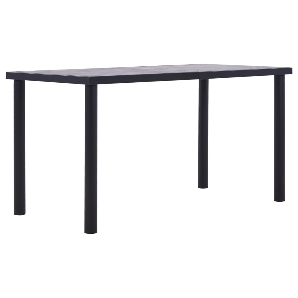 vidaXL Esstisch Schwarz und Betongrau 120 x 60 x 75 cm MDF
