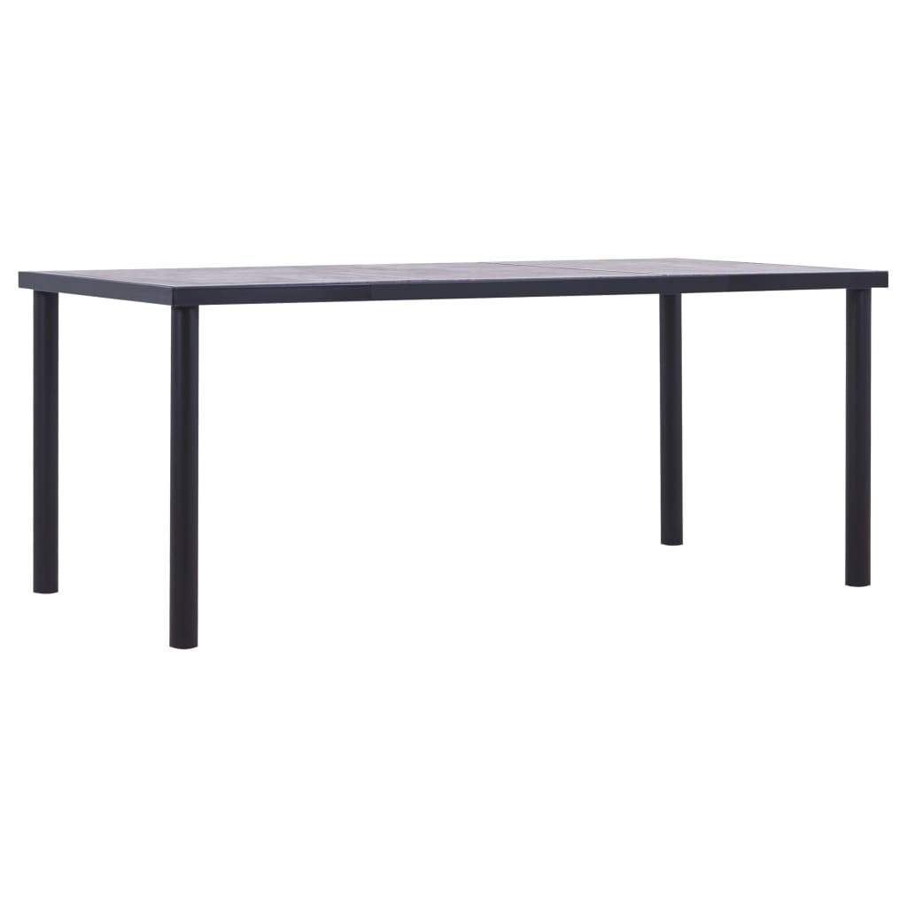 vidaXL Esstisch Schwarz und Betongrau 120 x 60 x 75 cm MDF