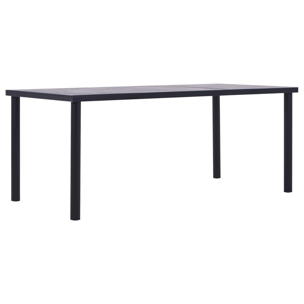 vidaXL Esstisch Schwarz und Betongrau 120 x 60 x 75 cm MDF