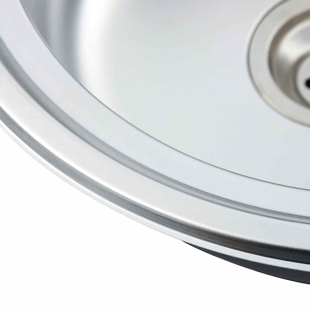 vidaXL Einbauspüle mit Sieb und Siphon Oval Edelstahl