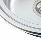 vidaXL Einbauspüle mit Sieb und Siphon Oval Edelstahl