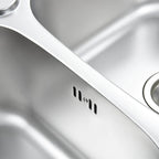 vidaXL Küchenspüle Doppelbecken mit Sieb & Siphon Edelstahl