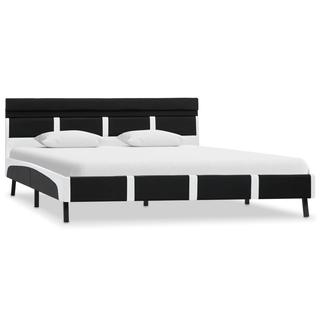 vidaXL Bett mit LED-Beleuchtung ohne Matratze Schwarz 120x200 cm