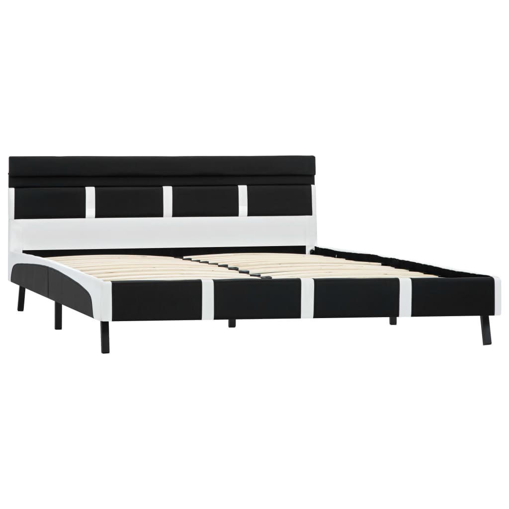 vidaXL Bett mit LED-Beleuchtung ohne Matratze Schwarz 120x200 cm