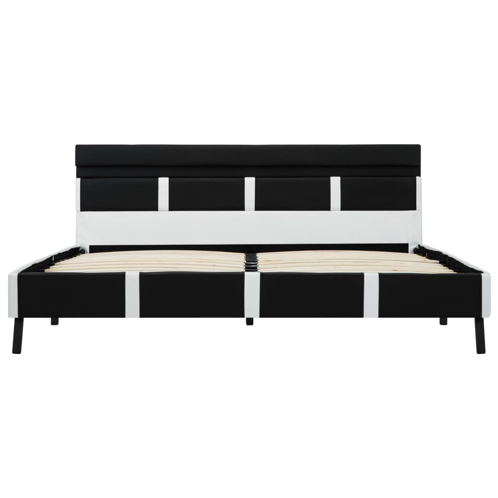 vidaXL Bett mit LED-Beleuchtung ohne Matratze Schwarz 120x200 cm