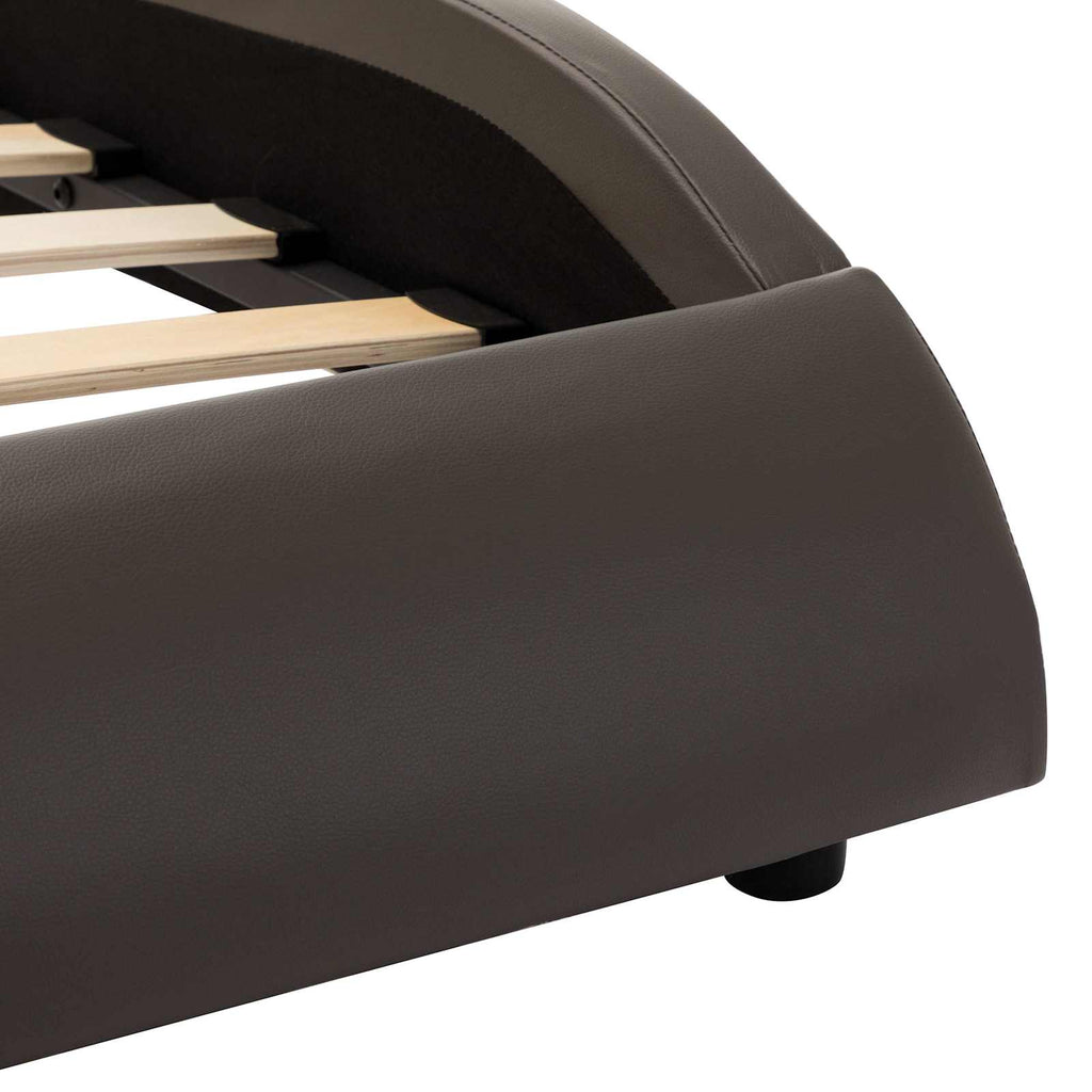 vidaXL Bettrahmen Grau und Weiß 160 x 200 cm Kunstleder