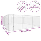 vidaXL Outdoor-Hundezwinger Verzinkter Stahl 570x570x185 cm