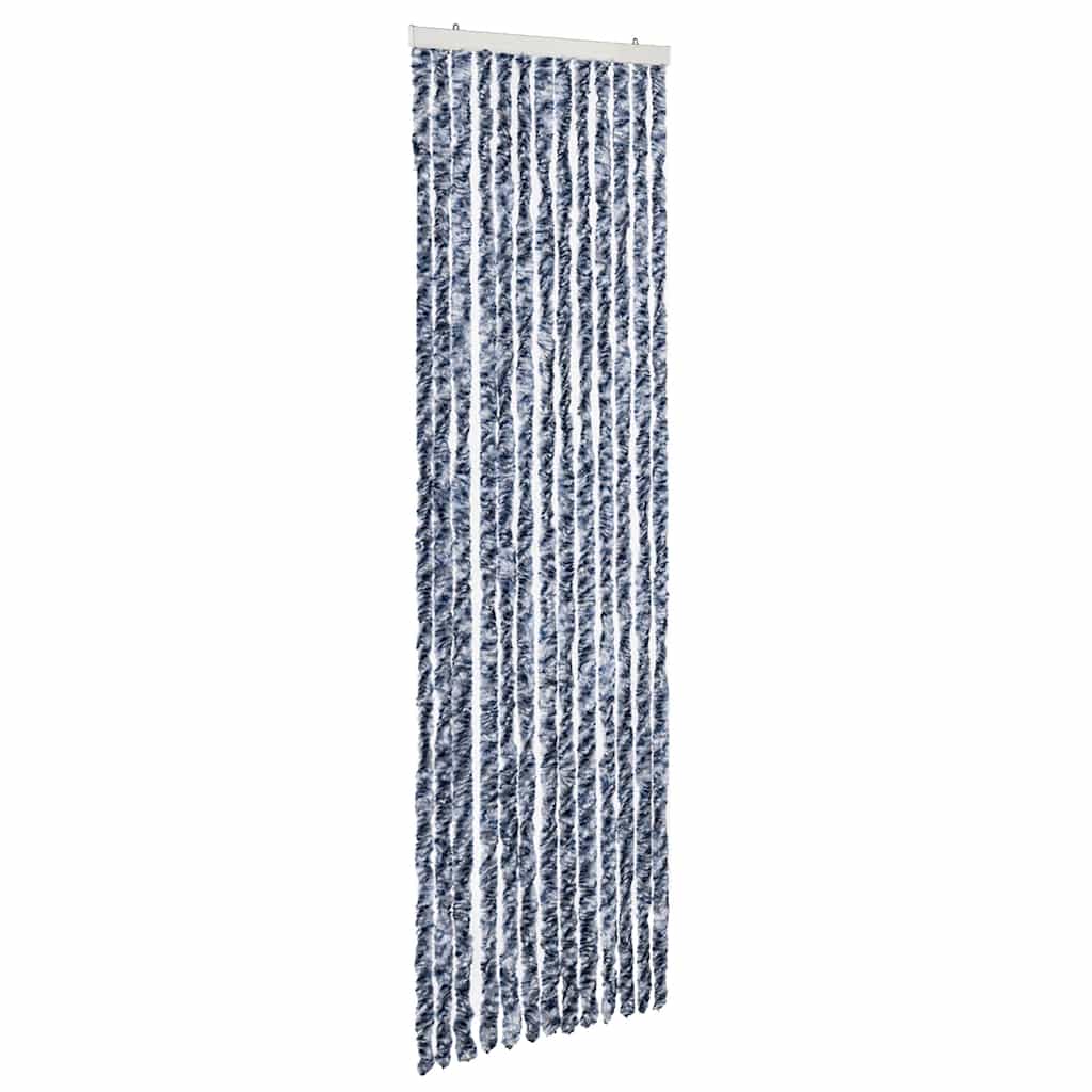 vidaXL Insektenschutz-Vorhang Blau, Weiß und Silbern 56x185cm Chenille