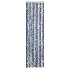 vidaXL Insektenschutz-Vorhang Blau, Weiß und Silbern 56x185cm Chenille