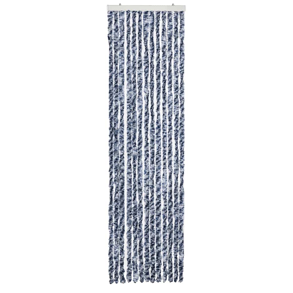 vidaXL Insektenschutz-Vorhang Blau, Weiß und Silbern 56x185cm Chenille