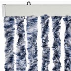vidaXL Insektenschutz-Vorhang Blau, Weiß und Silbern 56x185cm Chenille