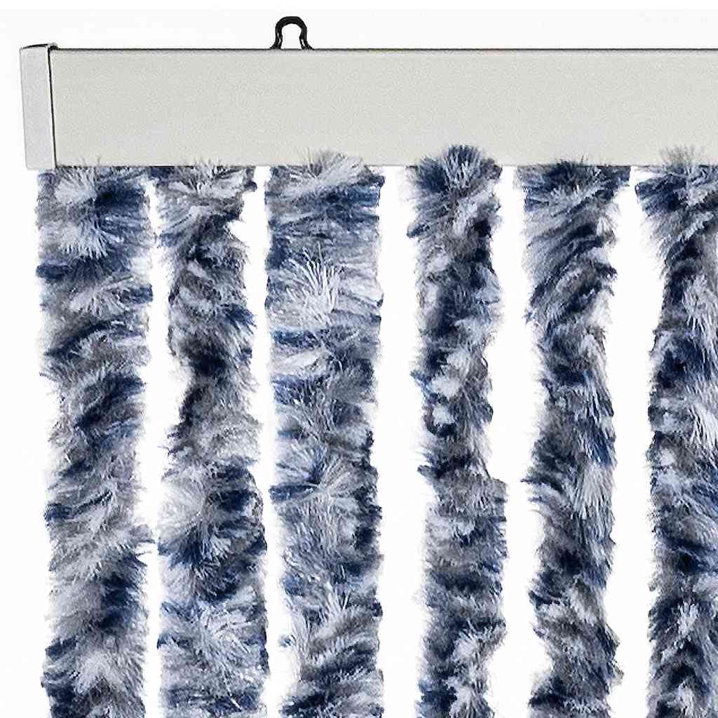 vidaXL Insektenschutz-Vorhang Blau, Weiß und Silbern 56x185cm Chenille