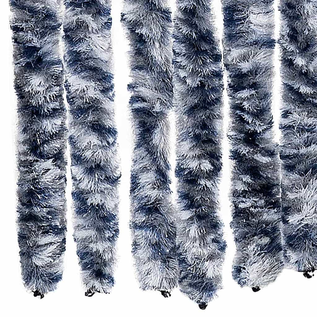 vidaXL Insektenschutz-Vorhang Blau, Weiß und Silbern 56x185cm Chenille