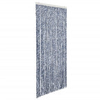 vidaXL Insektenschutz-Vorhang Blau Weiß Silbern 100x220cm Chenille