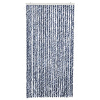 vidaXL Insektenschutz-Vorhang Blau Weiß Silbern 100x220cm Chenille