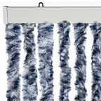 vidaXL Insektenschutz-Vorhang Blau Weiß Silbern 100x220cm Chenille