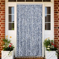 vidaXL Insektenschutz-Vorhang Blau Weiß Silbern 100x220cm Chenille