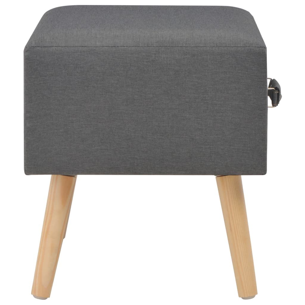 vidaXL Nachttische 2 Stk. Dunkelgrau 40 x 35 x 40 cm Stoff