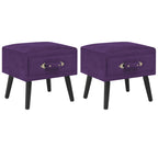 vidaXL Nachttische 2 Stk. Dunkelviolett 40 x 35 x 40 cm Samt