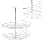 vidaXL 2-stufiger Küchen-Drahtkorb Silbern 180 Grad 75x38x80 cm