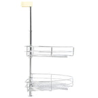 vidaXL 2-stufiger Küchen-Drahtkorb Silbern 180 Grad 75x38x80 cm